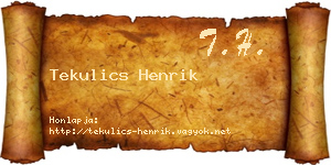 Tekulics Henrik névjegykártya