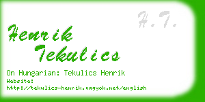 henrik tekulics business card